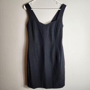 Byblos Linen Black Sleeveless Sheath Dress-Size EU 42/US 6